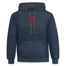 Load image into Gallery viewer, LIVE IT Unisex DON&#39;T DREAM IT original Contrast Hoodie - indigo heather/asphalt
