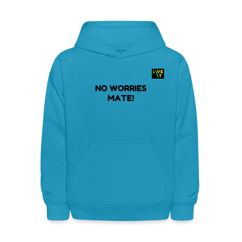 LIVE IT Kids Aussie NO WORRIES MATE original Hoodie - turquoise