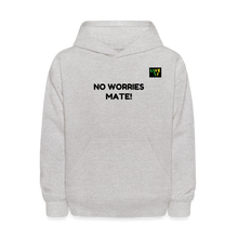 Load image into Gallery viewer, LIVE IT Kids Aussie NO WORRIES MATE original Hoodie - heather gray
