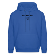 Load image into Gallery viewer, LIVE IT Men&#39;s GRATITUDE original Men&#39;s Hoodie - royal blue
