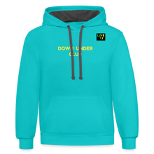 Load image into Gallery viewer, LIVE IT Aussie Unisex DOWN UNDER CLUB original Contrast Hoodie - scuba blue/asphalt
