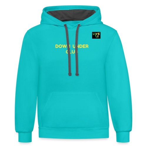 LIVE IT Aussie Unisex DOWN UNDER CLUB original Contrast Hoodie - scuba blue/asphalt