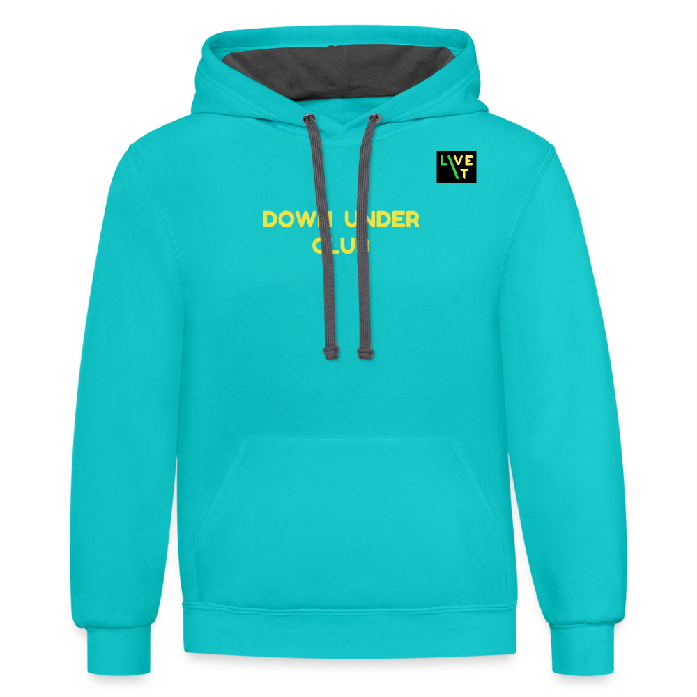 LIVE IT Aussie Unisex DOWN UNDER CLUB original Contrast Hoodie - scuba blue/asphalt