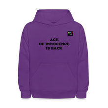 Load image into Gallery viewer, LIVE IT Kids AGE OF INNOCENCE IS BACK original Hoodie - purple
