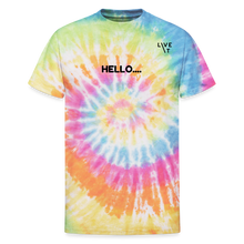 Load image into Gallery viewer, LIVE IT Unisex HELLO GOODBYE original Tie Dye T-Shirt - rainbow

