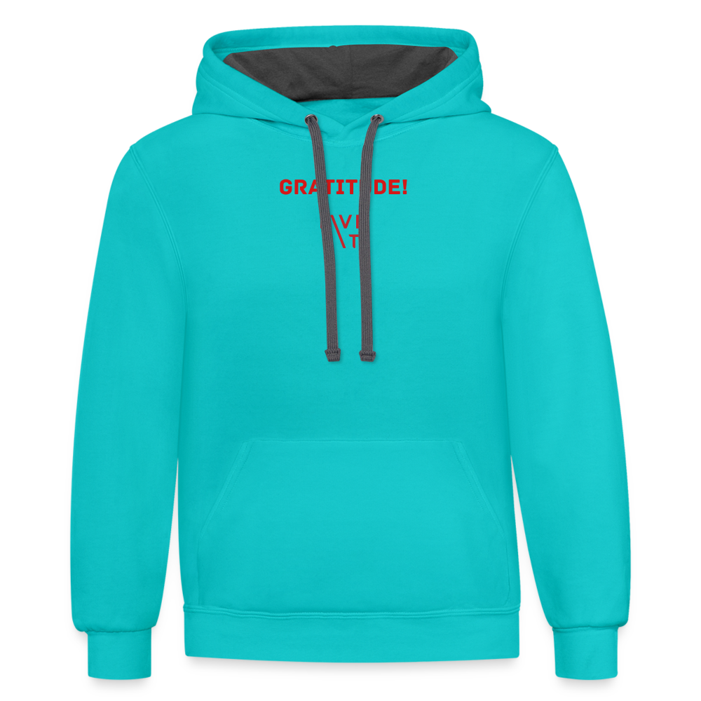 LIVE IT Unisex GRATITUDE original Contrast Hoodie - scuba blue/asphalt