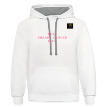 Load image into Gallery viewer, LIVE IT Pride Breast Cancer Unisex BEAT CLUB original Contrast Hoodie - white/gray
