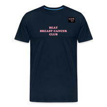 Load image into Gallery viewer, LIVE IT Breast Cancer Men’s BEAT CLUB original Men&#39;s Organic T-Shirt - deep navy
