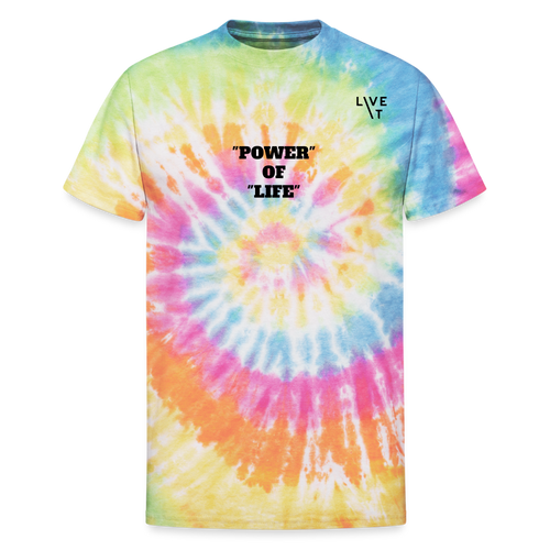 LIVE IT Unisex POWER OF LIFE original Tie Dye T-Shirt - rainbow