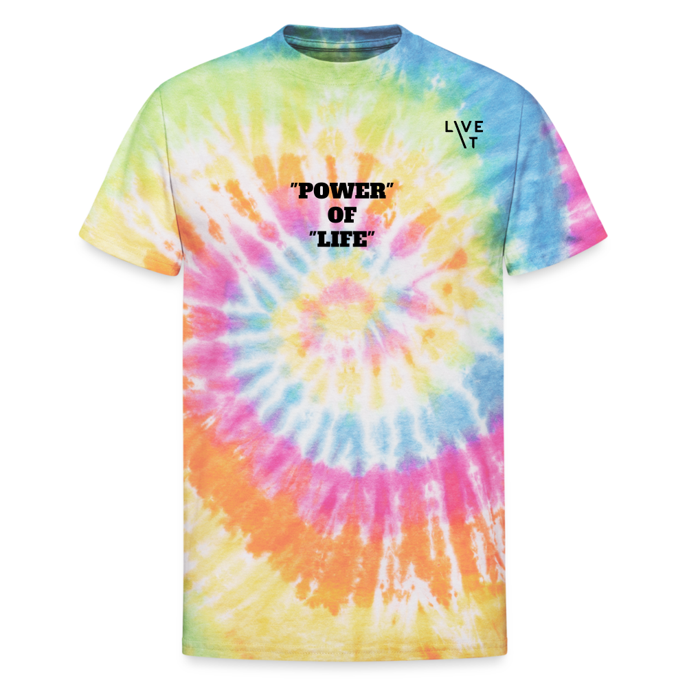 LIVE IT Unisex POWER OF LIFE original Tie Dye T-Shirt - rainbow