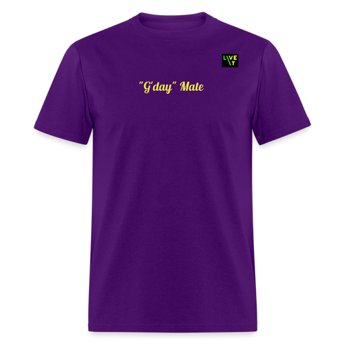 LIVE IT Aussie Unisex G'DAY MATE original Classic T-Shirt - purple