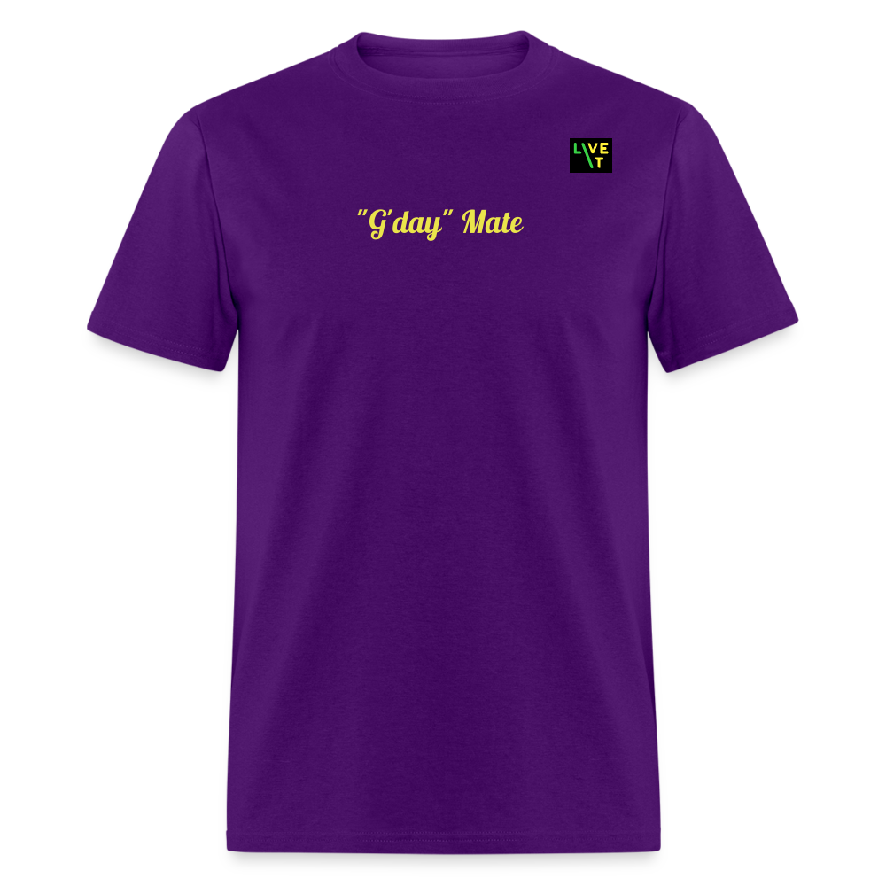 LIVE IT Aussie Unisex G'DAY MATE original Classic T-Shirt - purple