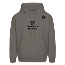 Load image into Gallery viewer, LIVE IT Pride Unisex AGE OF INNOCENCE IS BACK original Hoodie - asphalt gray
