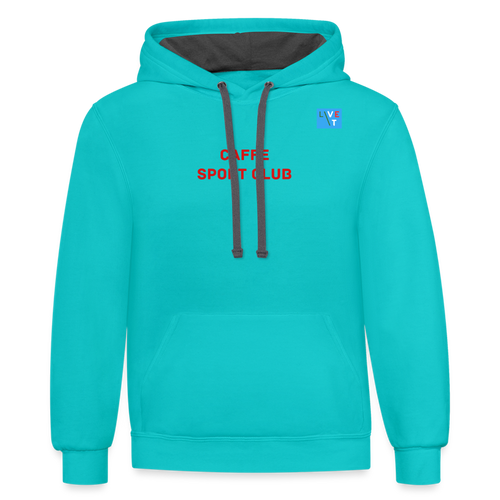 LIVE IT Italia Unisex CAFFE SPORT CLUB original Contrast Hoodie - scuba blue/asphalt