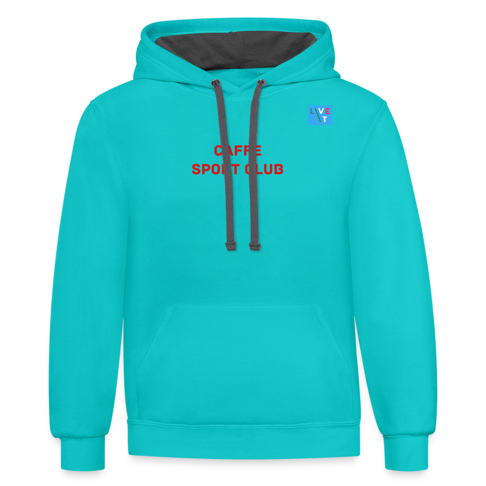 LIVE IT Italia Unisex CAFFE SPORT CLUB original Contrast Hoodie - scuba blue/asphalt