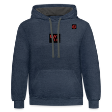 Load image into Gallery viewer, LIVE IT Unisex original Contrast Hoodie - indigo heather/asphalt
