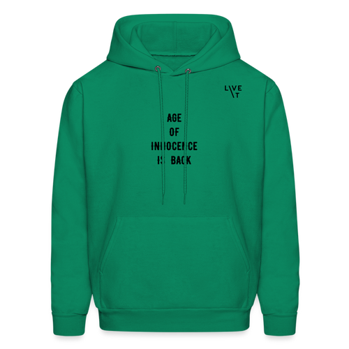 LIVE IT Men's AGE OF INNOCENCE IS BACK original Men's Hoodie - kelly green