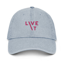 Load image into Gallery viewer, LIVE IT Breast Cancer AWARENESS and SURVIVOR original Denim Cap
