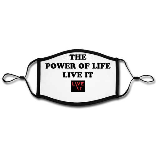 LIVE IT Face Masks POWER OF LIFE Adjustable Contrast Face Mask (Large) - white/black