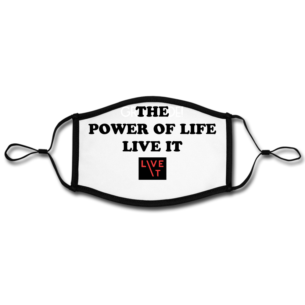 LIVE IT Face Masks POWER OF LIFE Adjustable Contrast Face Mask (Large) - white/black