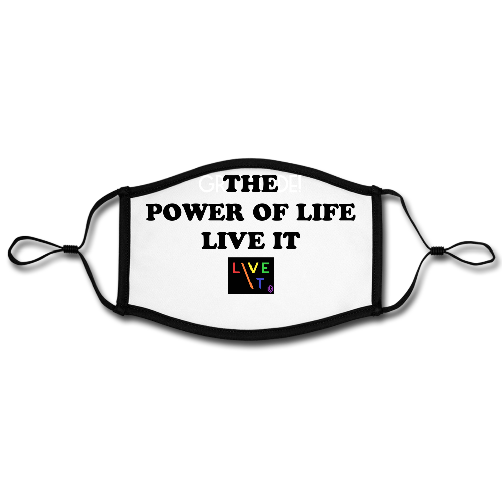 LIVE IT Pride Face Masks POWER OF LIFE Adjustable Contrast Face Mask (Large) - white/black