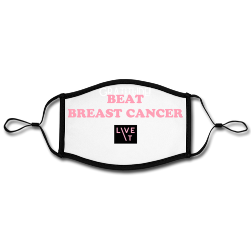 LIVE IT Face Masks BEAT BREAST CANCER Adjustable Contrast Face Mask (Large) - white/black