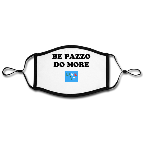 LIVE IT Italia Face Masks BE PAZZO DO MORE Adjustable Contrast Face Mask (Large) - white/black