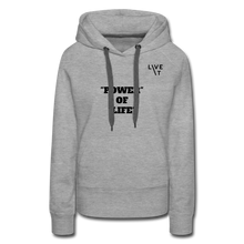 Load image into Gallery viewer, LIVE IT Women&#39;s POWER OF LIFE original Women’s Hoodie - heather grey
