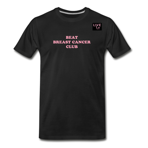 LIVE IT Breast Cancer Men’s BEAT CLUB original Men's Organic T-Shirt - black