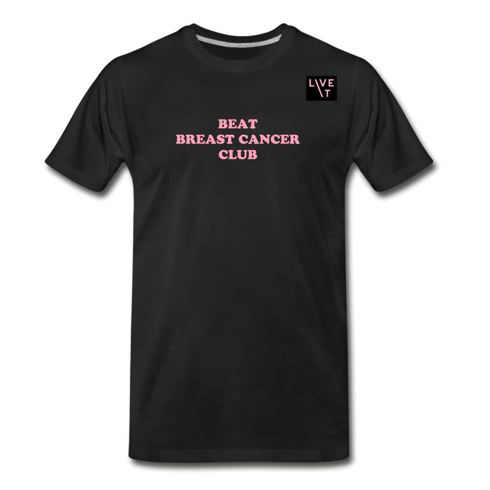 LIVE IT Breast Cancer Men’s BEAT CLUB original Men's Organic T-Shirt - black