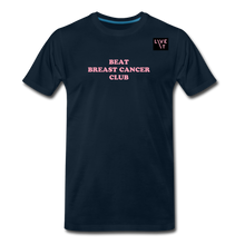 Load image into Gallery viewer, LIVE IT Breast Cancer Men’s BEAT CLUB original Men&#39;s Organic T-Shirt - deep navy
