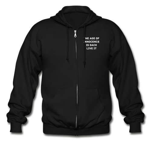 LIVE IT Unisex AGE OF INNOCENCE IS BACK original Zip Hoodie - black