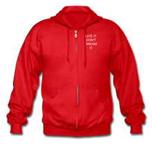 Load image into Gallery viewer, LIVE IT Unisex DON&#39;T DREAM IT original Zip Hoodie - red
