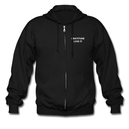 LIVE IT Unisex GRATITUDE original Zip Hoodie - black