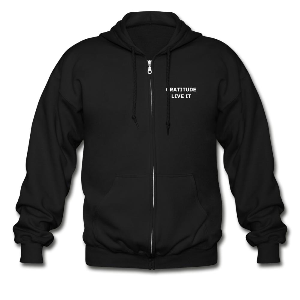 LIVE IT Unisex GRATITUDE original Zip Hoodie - black