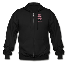 Load image into Gallery viewer, LIVE IT Breast Cancer Unisex BEAT CLUB original Zip Hoodie - black
