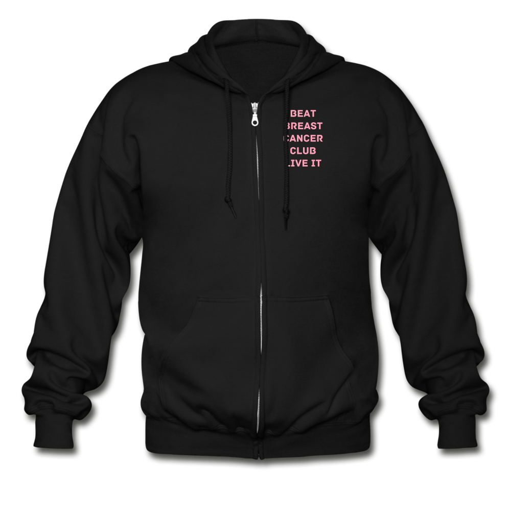 LIVE IT Breast Cancer Unisex BEAT CLUB original Zip Hoodie - black