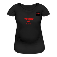 Load image into Gallery viewer, LIVE IT Maternity POWER OF LIFE original Women’s Maternity T-Shirt - black
