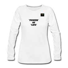 Load image into Gallery viewer, LIVE IT Pride Women&#39;s POWER OF LIFE original Women&#39;s Slim Fit Long Sleeve T-Shirt - white
