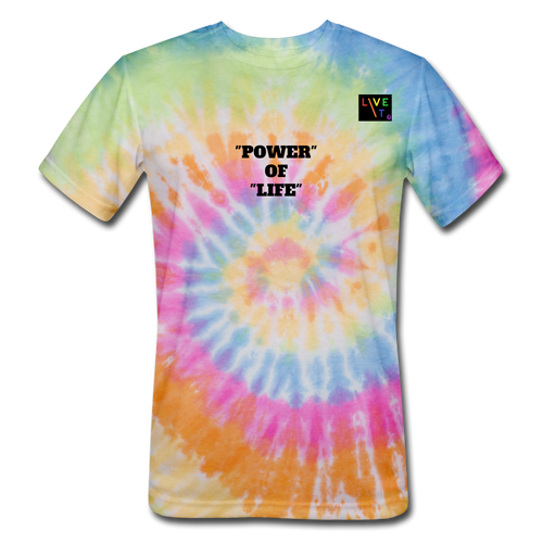 LIVE IT Pride Unisex POWER OF LIFE original Tie Dye T-Shirt - rainbow