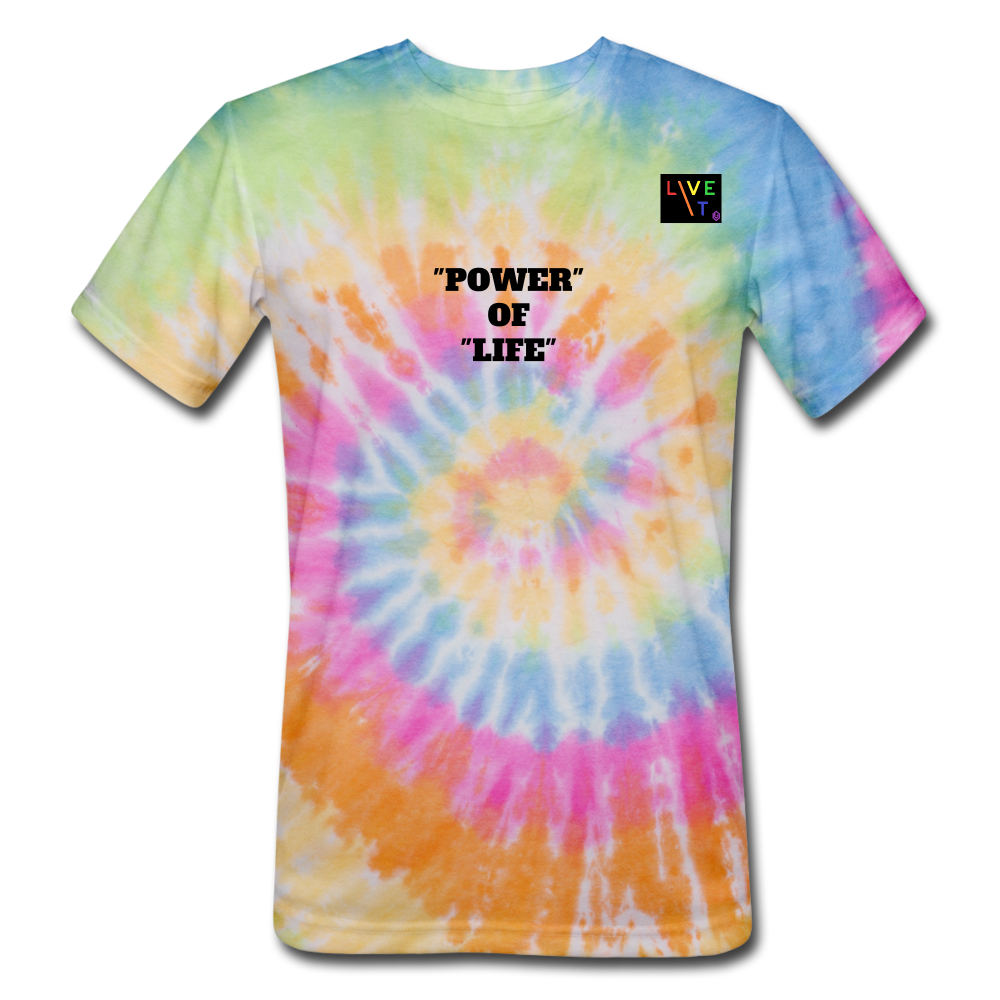 LIVE IT Pride Unisex POWER OF LIFE original Tie Dye T-Shirt - rainbow