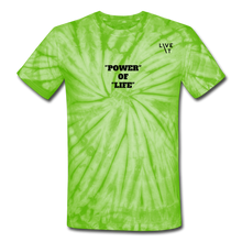 Load image into Gallery viewer, LIVE IT Unisex POWER OF LIFE original Tie Dye T-Shirt - spider lime green
