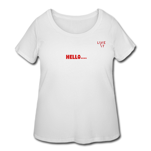 LIVE IT Curvy Plus Size HELLO GOODBYE original Women's Curvy T-Shirt - white