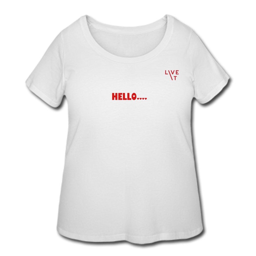 LIVE IT Curvy Plus Size HELLO GOODBYE original Women's Curvy T-Shirt - white