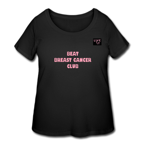 LIVE IT Curvy Plus Size Breast Cancer BEAT CLUB original Women's Curvy T-Shirt - black