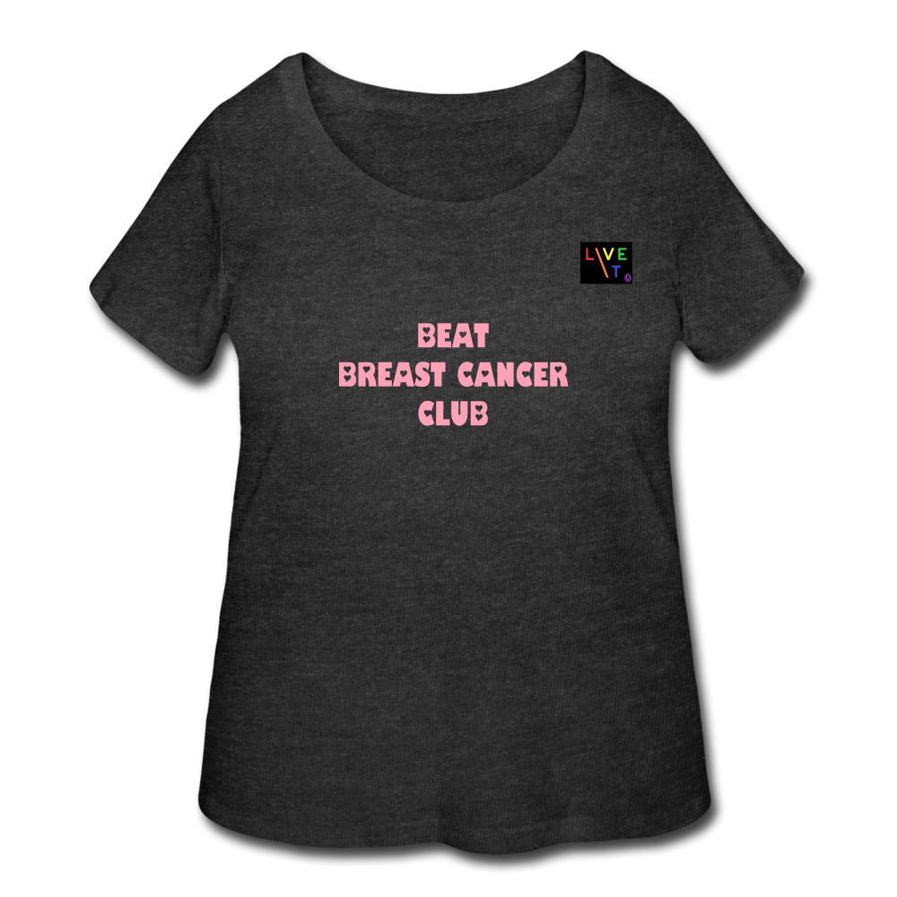 LIVE IT Pride Curvy Plus Size Breast Cancer BEAT CLUB original Women's Curvy T-Shirt - deep heather