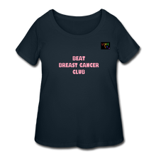 Load image into Gallery viewer, LIVE IT Pride Curvy Plus Size Breast Cancer BEAT CLUB original Women&#39;s Curvy T-Shirt - navy
