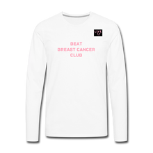 Load image into Gallery viewer, LIVE IT Breast Cancer Men&#39;s BEAT CLUB original Men&#39;s Long Sleeve T-Shirt - white
