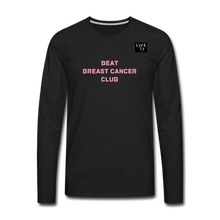 Load image into Gallery viewer, LIVE IT Breast Cancer Men&#39;s BEAT CLUB original Men&#39;s Long Sleeve T-Shirt - black
