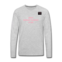 Load image into Gallery viewer, LIVE IT Breast Cancer Men&#39;s BEAT CLUB original Men&#39;s Long Sleeve T-Shirt - heather gray
